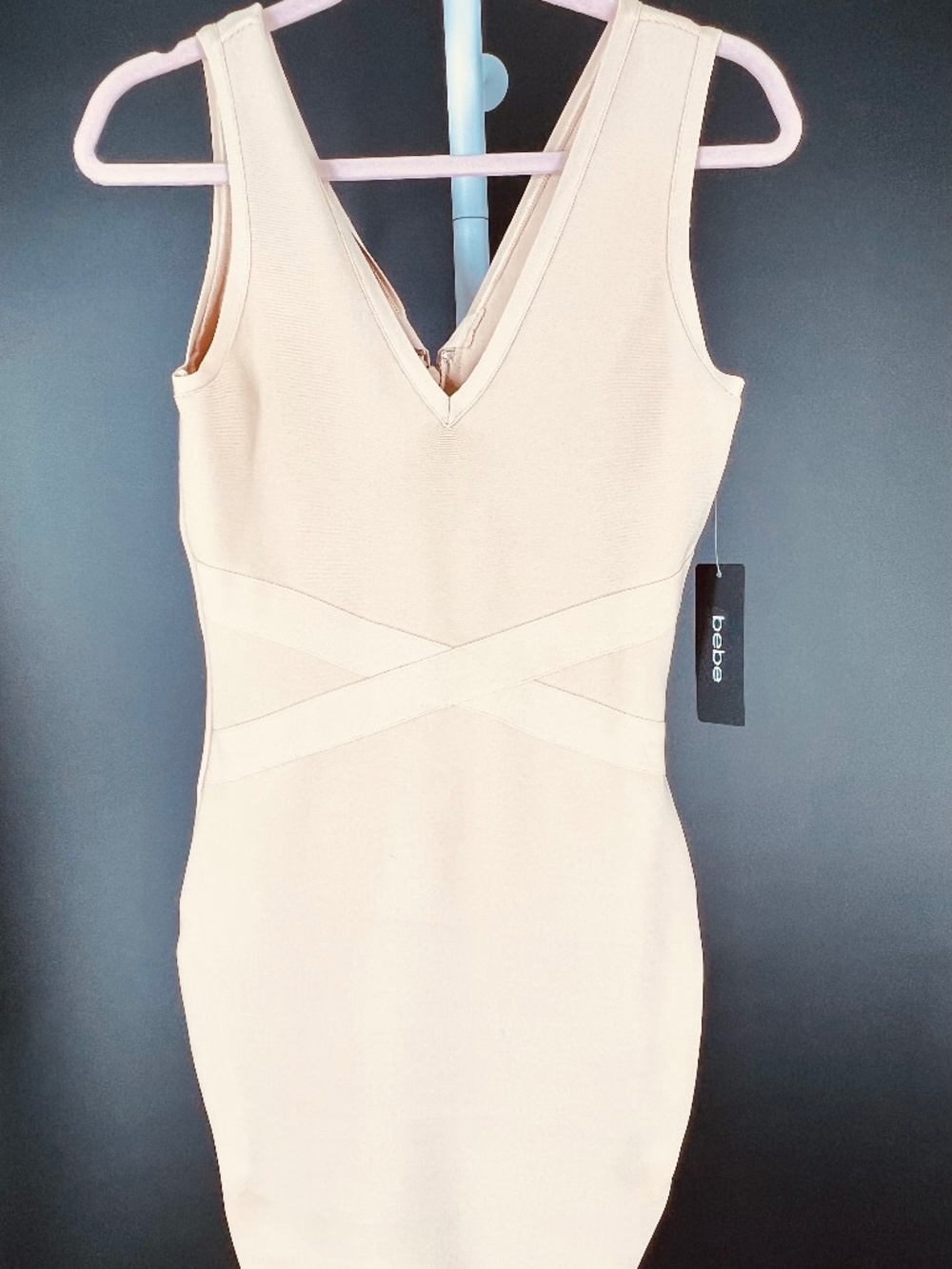 bebe Champagne/Nude Bandage Dress, NWT, Size (S)